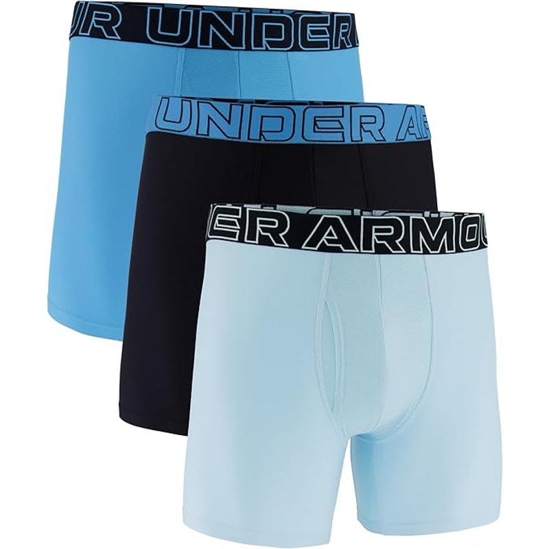 New Under Armour Mens XS 3-Pack Performance Tech Boxerjock Briefs w 6" Inseam