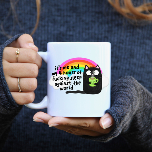 Funny Cat Coffee Mug - Me and my coffee... F Off, Funny Mug-0