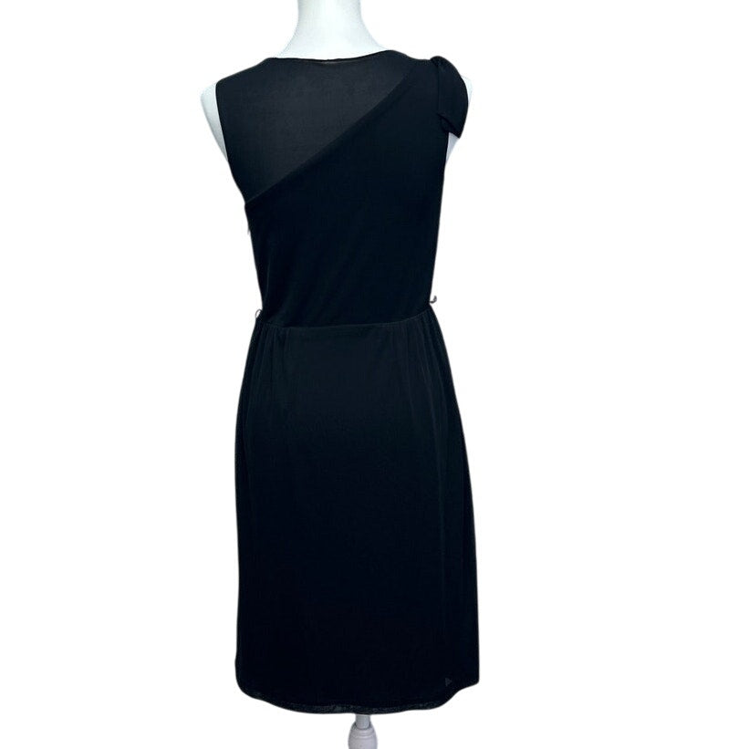 Bice Womens Size 4 Sheer Shoulder Sleeveless Side Zipper LBD Cocktail Dress