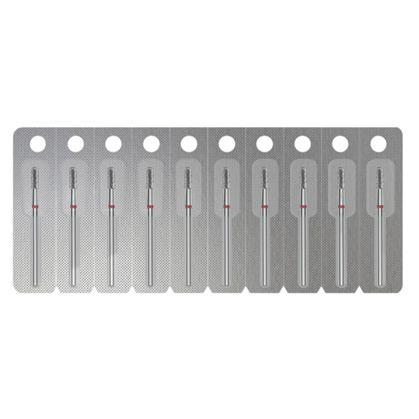 DIAMOND NAIL DRILL BIT, "CYLINDER", RED, HEAD DIAMETER 2.3/6.5MM (FA30R023/6.5) - STALEKS™-2