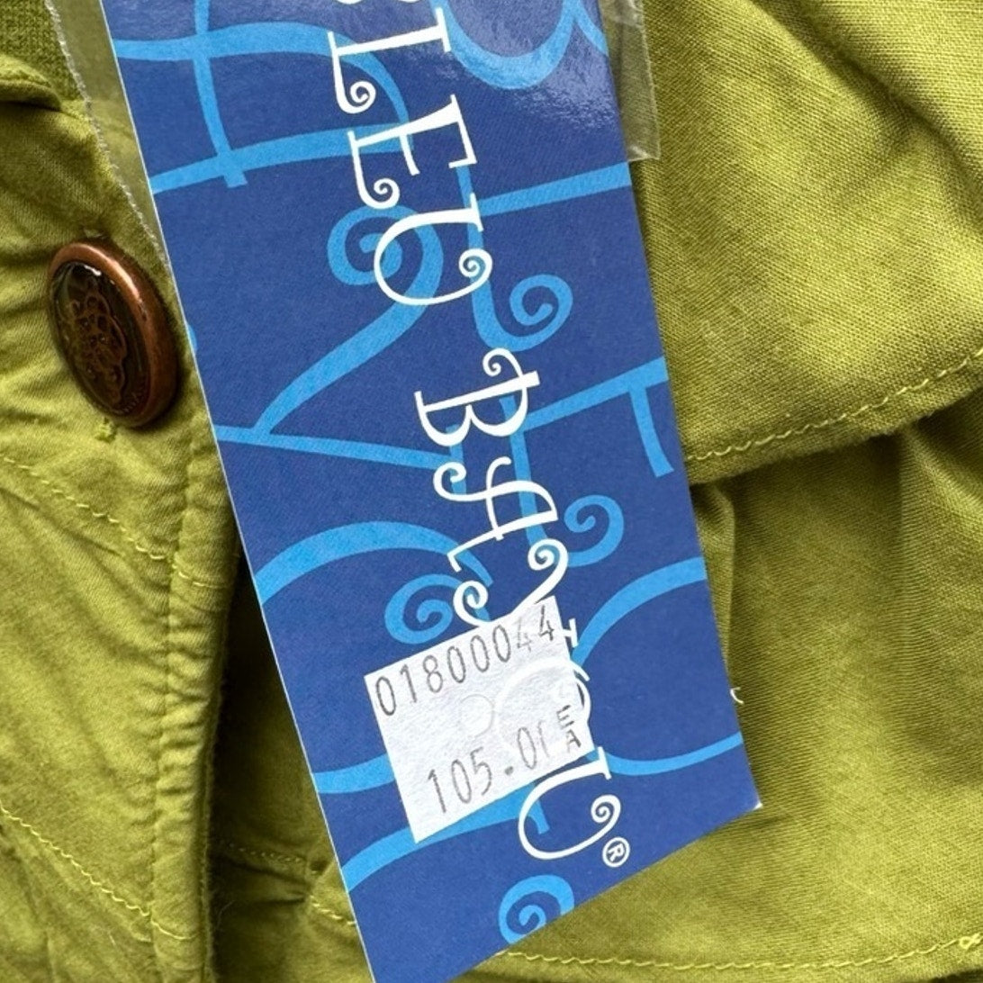 NWT New Bleu Bayou Womens Small Green Ruffle 3/4 Sleeve Button Up Jacket