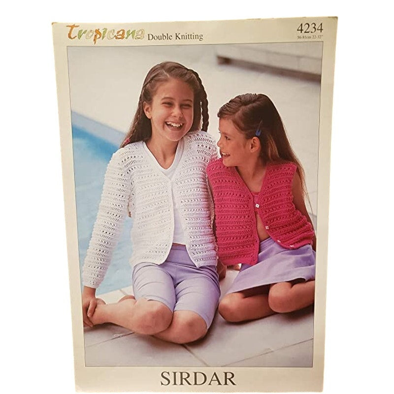 New Sirdar 4234 Tropicana Double Knitting Child Cardigan Sweater Pattern