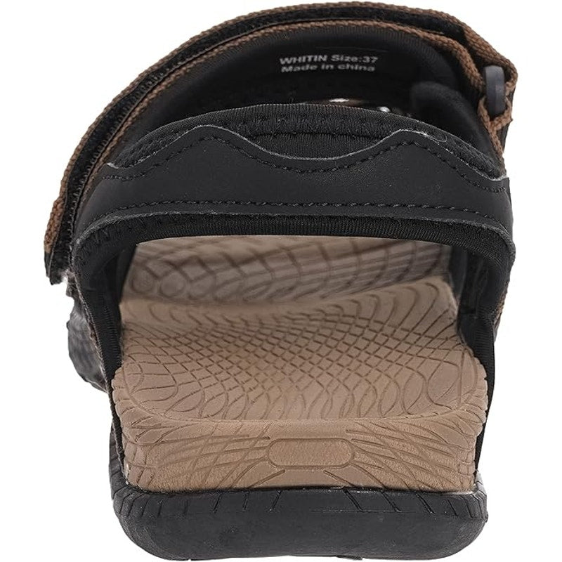 New Whitin Womens Size 10 Black Brown Hiking Sandals Arch Support Open Toe Shoes
