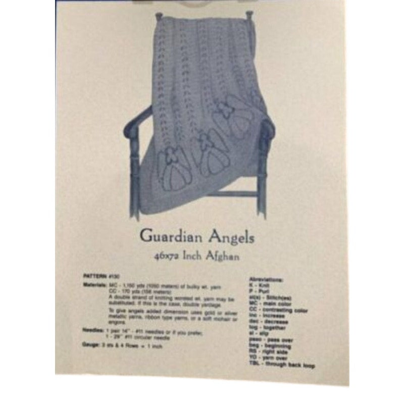 Vintage 1997 Country's Child 130 Guardian Angels Afghan Knitting Pattern