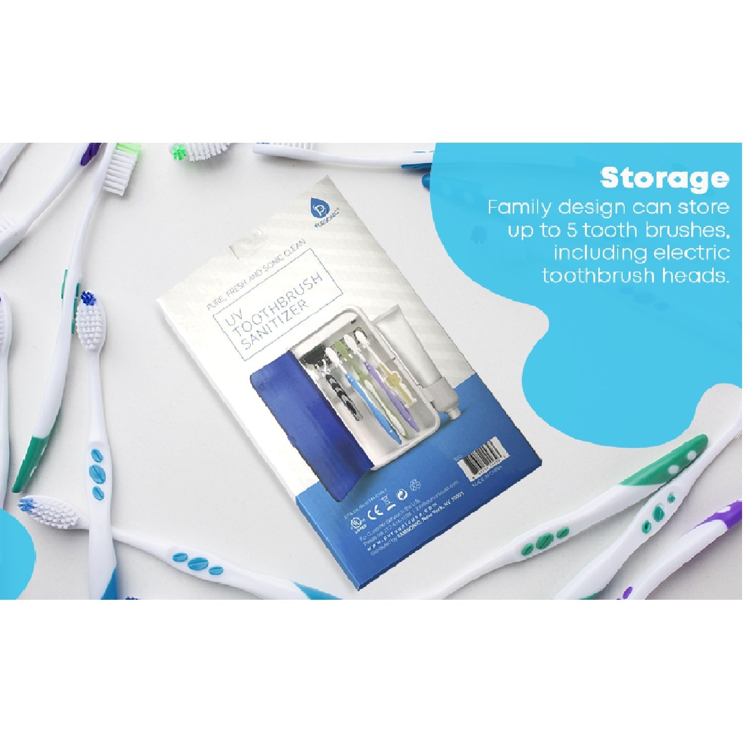 Wall Mountable Portable UV Toothbrush Sanitizer-2