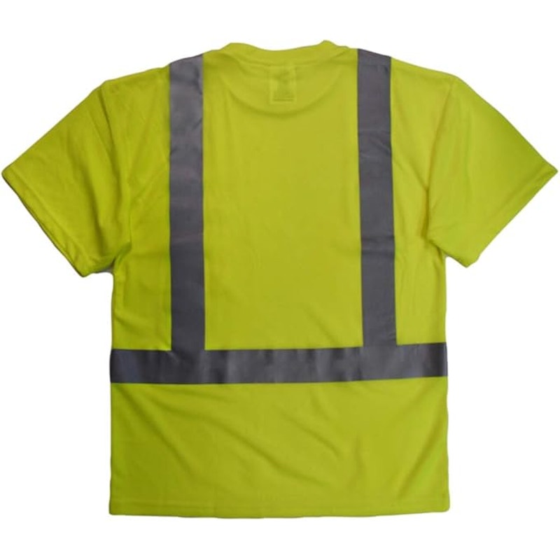 New Radians Mens 2X 2" Reflective Stripes Short Sleeve Mesh Safety Tee Shirt