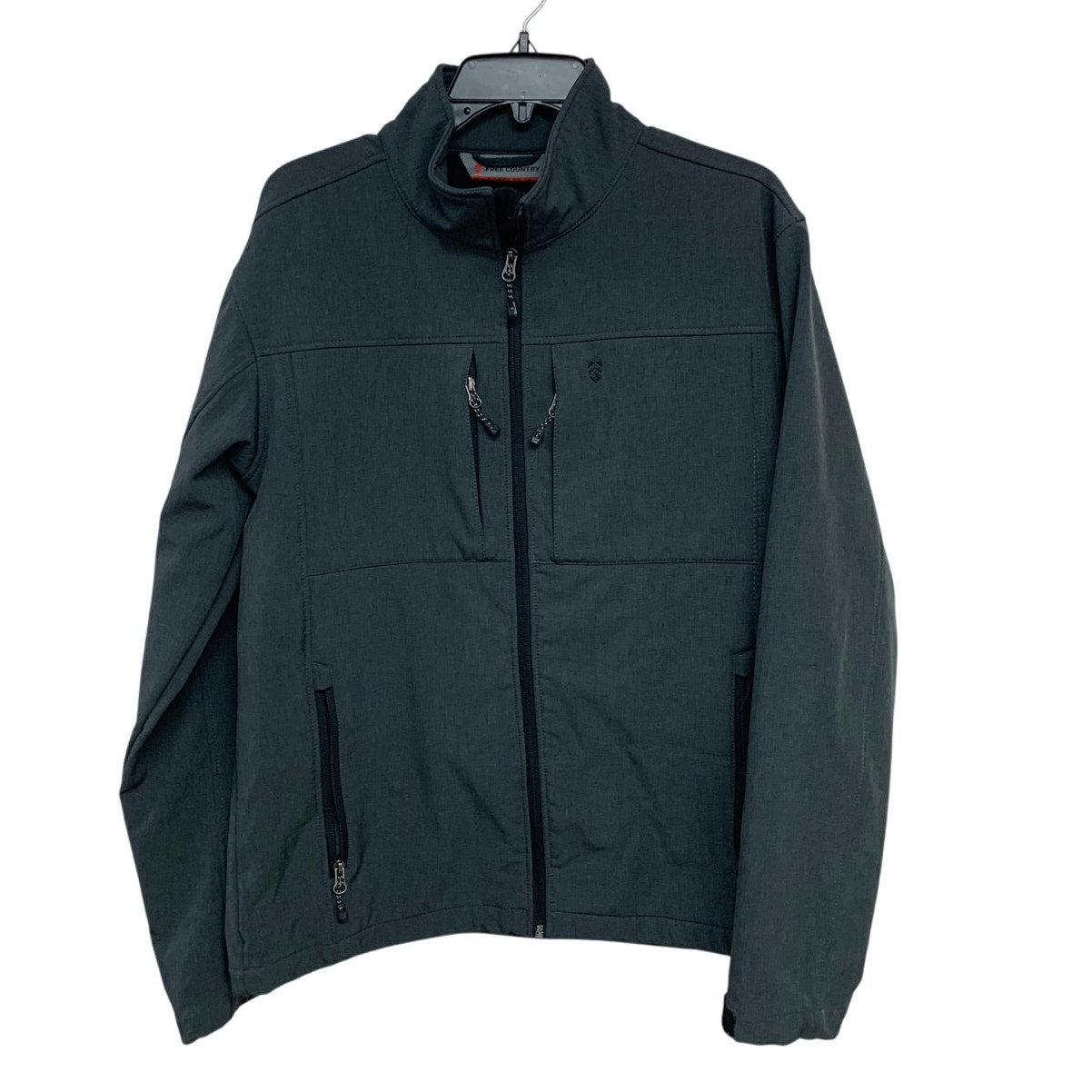 Free Country Mens Small Gray Long Sleeve Full Zip Lined Jacket w Pockets