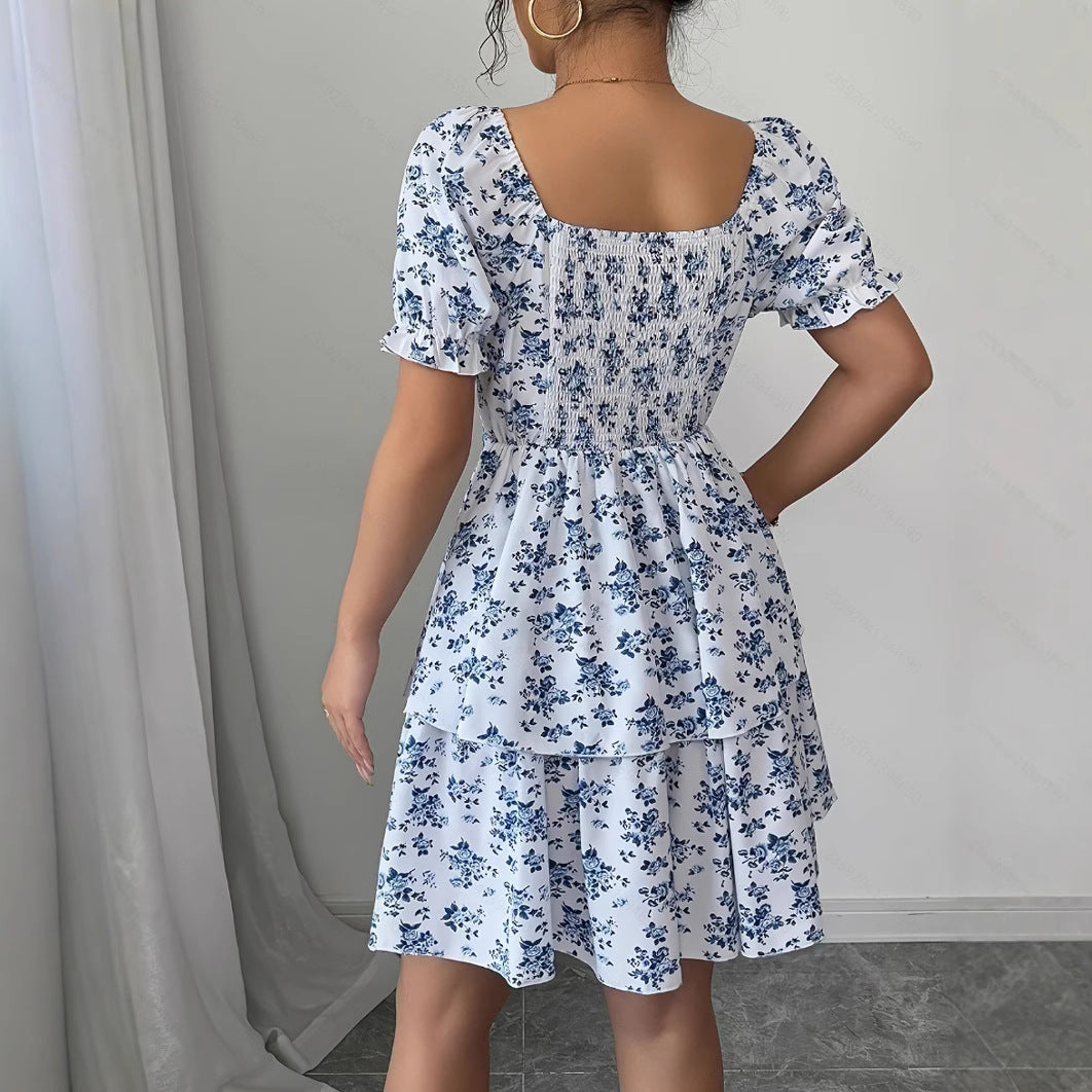 Ditsy Floral Two-Piece Set – Crop Top & Mini Skirt Summer Outfit