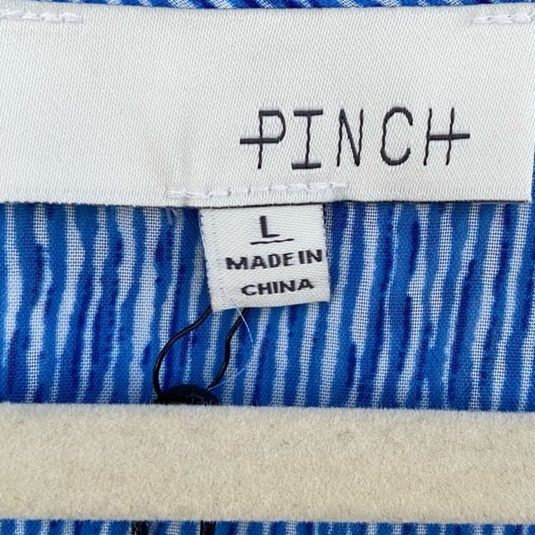 NWT New Pinch Womens Large Tiered Striped Sleeveless Front Tie Lined Dress