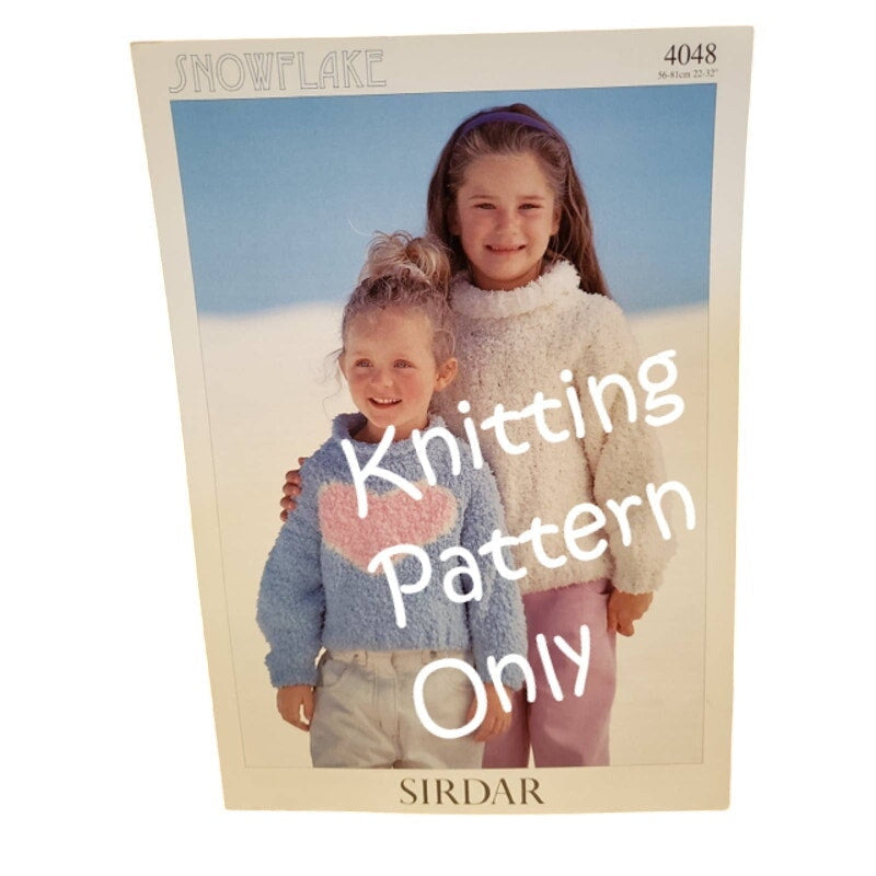 New Sirdar 4048 Snowflake Child Crop Top Pullover Sweater Knitting Pattern