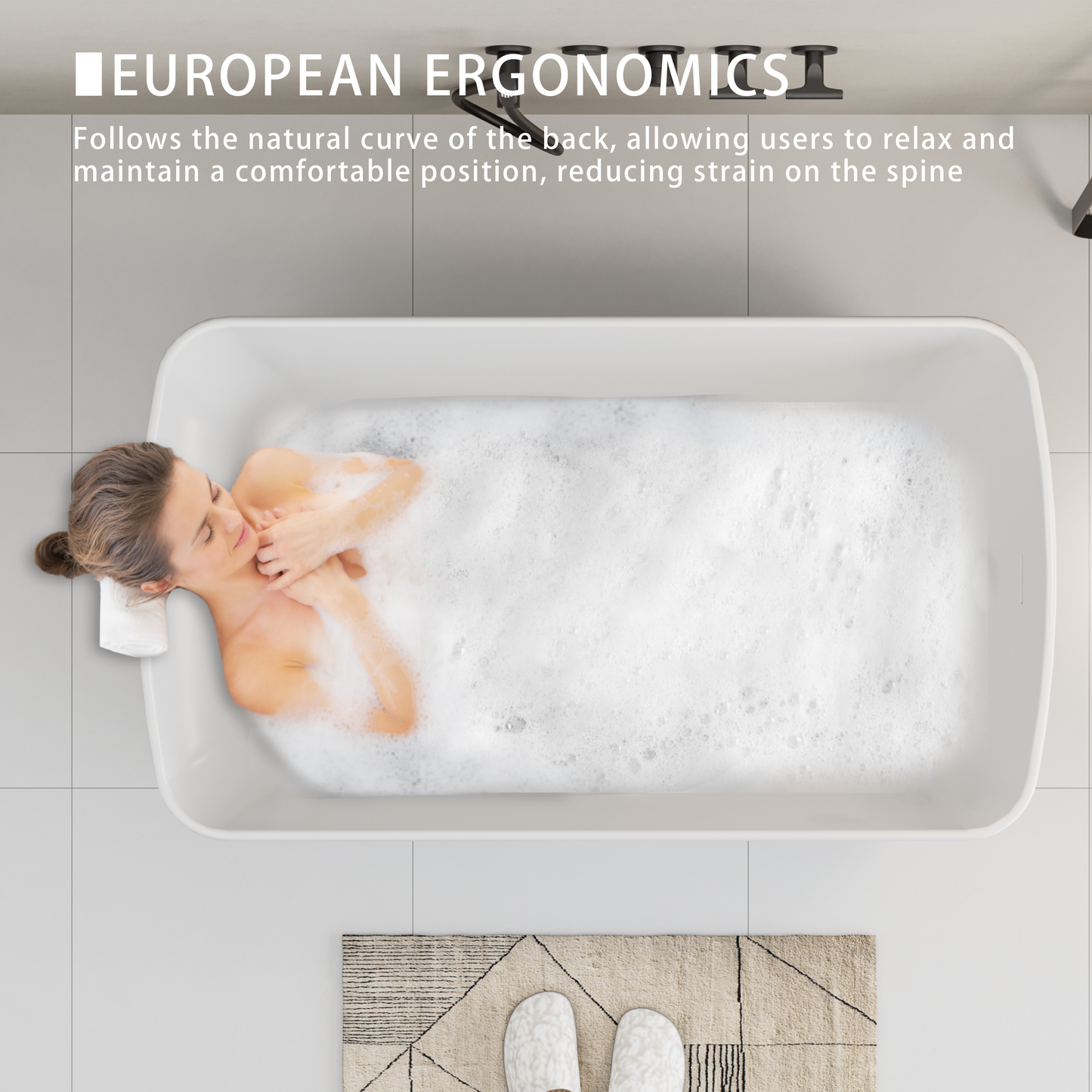 49" Acrylic Freestanding Soaking Bathtub