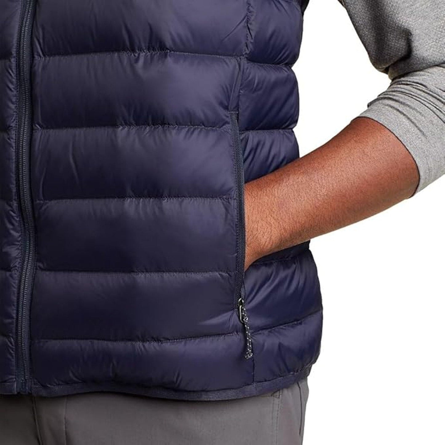 New Eddie Bauer Mens Navy Blue CirrusLite 650FP Down Zip Up Puffer Vest