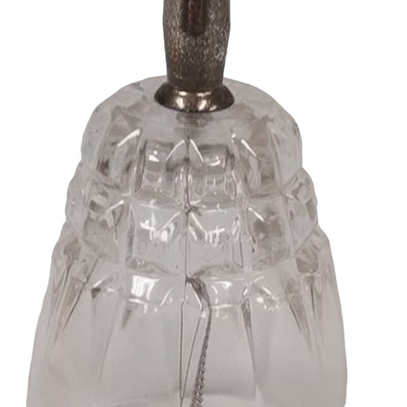 Vintage Princess House Genuine Lead Crystal Silver Plated Handle Hand Bell