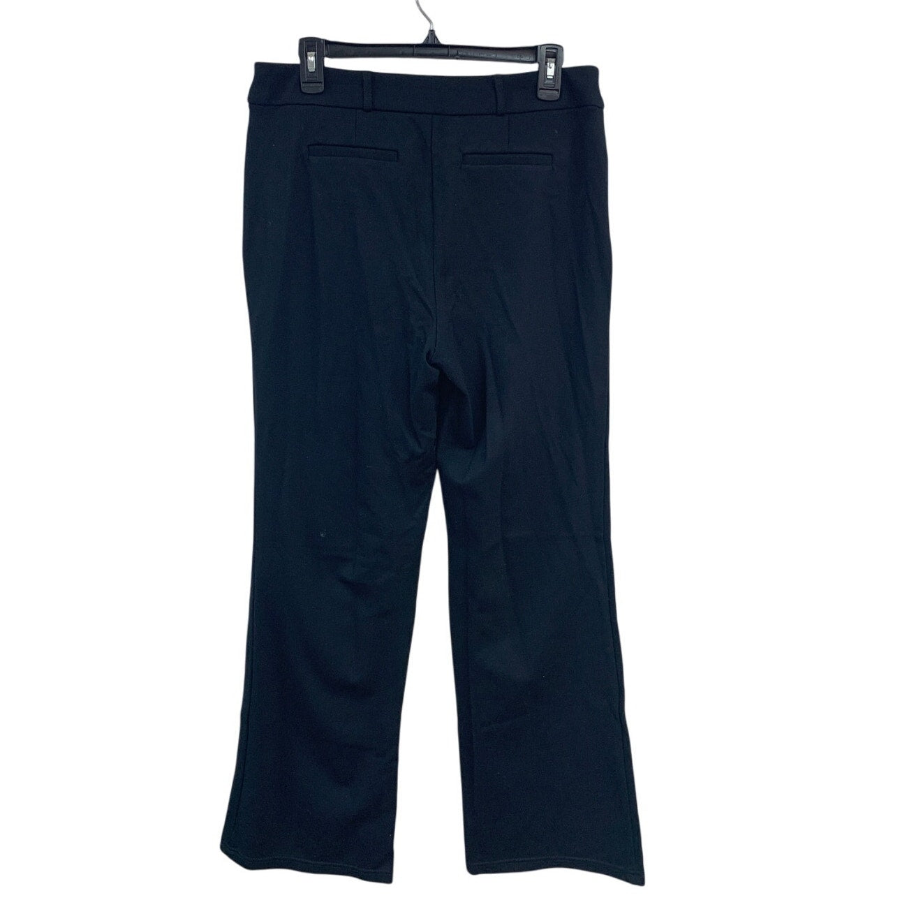 JM Collection Womens Size 10 Black Flat Front Stretchy Rayon Pants Faux Pockets