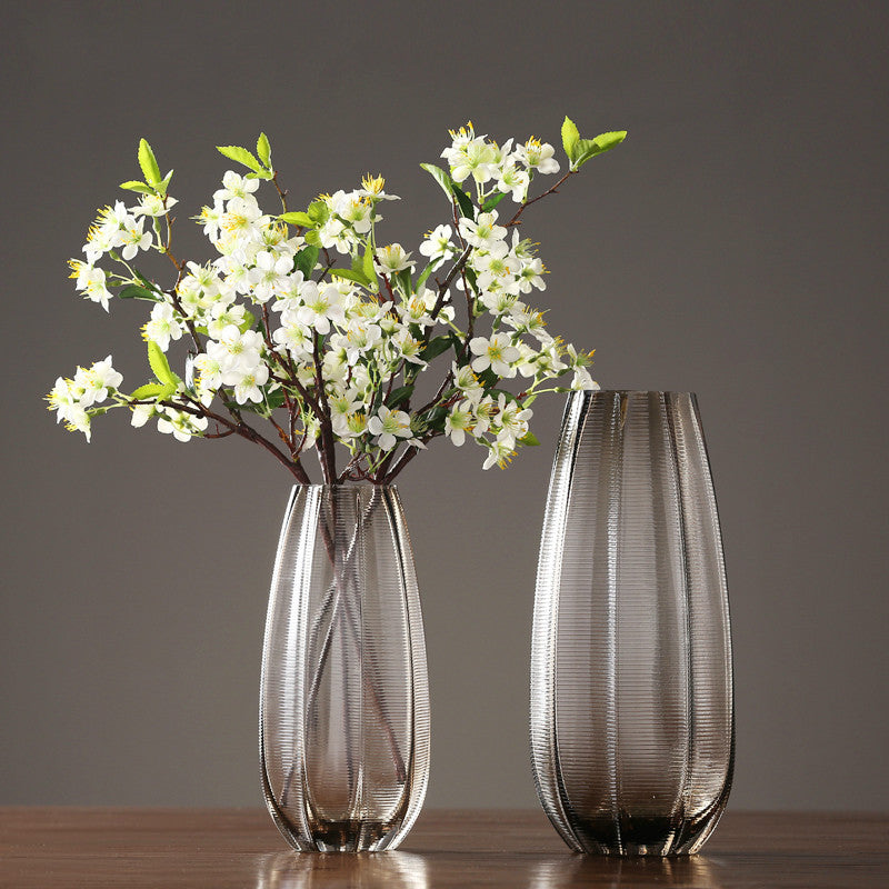 Colored Transparent Glass Vase With Diamonds