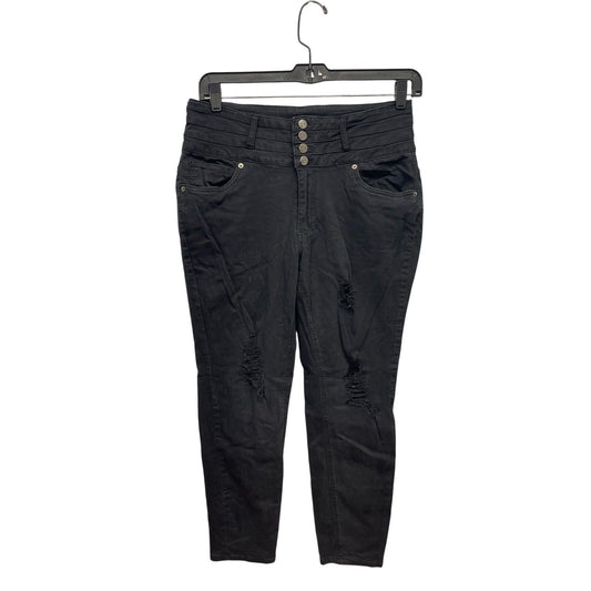 Hybrid & Company Womens Size 16 Black Factory Distressed Cotton Blend Jeans