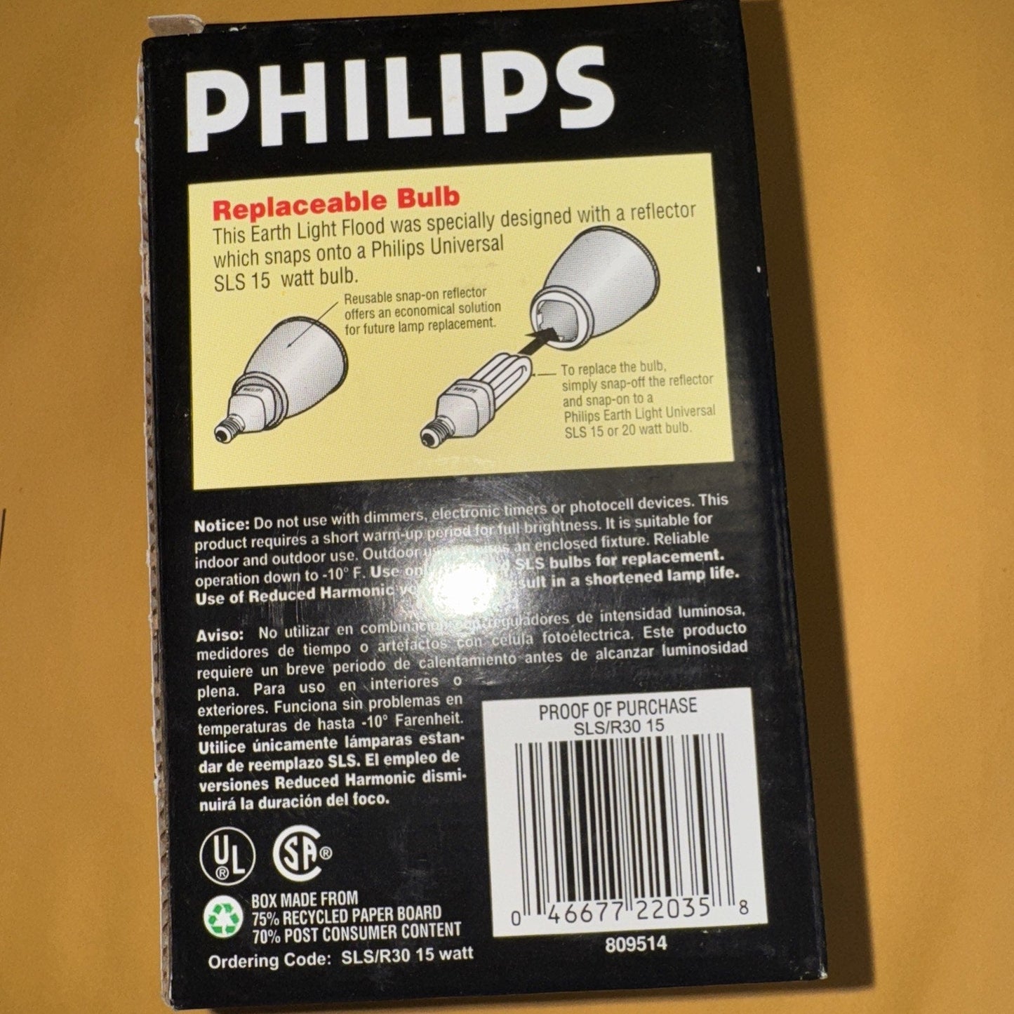 PHILIPS EARTH LIGHT 15WATT R30 FLOOD ENERGY SAVING LIGHT BULBS