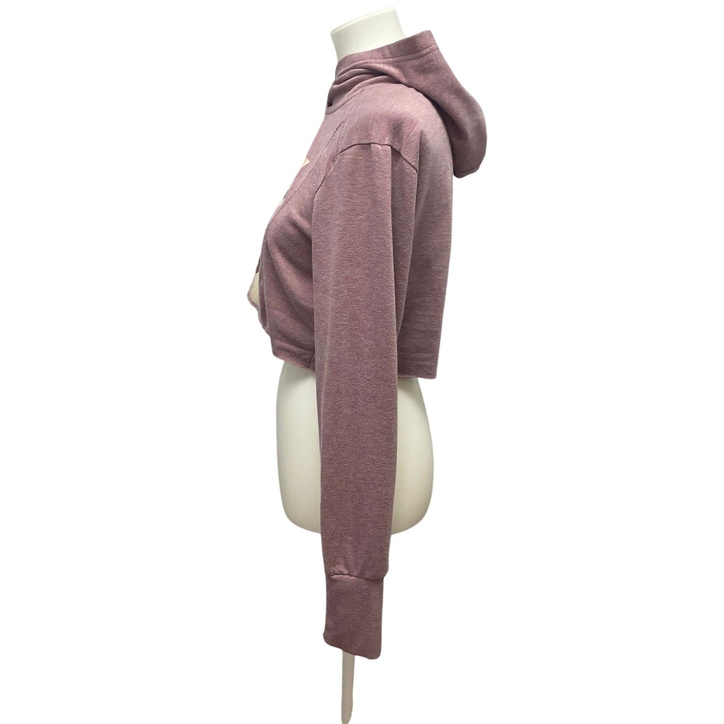Hand Printed Upcycled Womens Medium Vintage Book Butterfly Page Cropped Hoodie