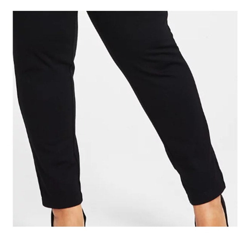 INC Womens Plus Size 24WP Skinny Pull-On Mid Rise Basic Black Ponte Pants