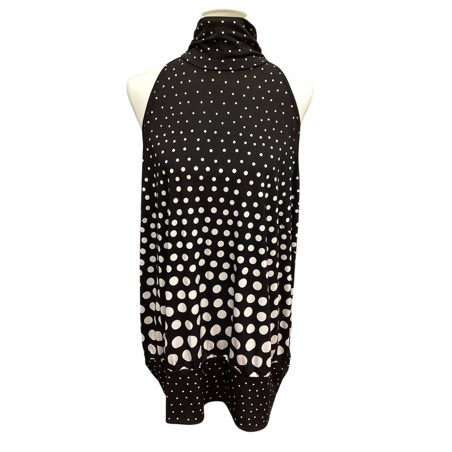 Cato Plus Size 22/24W Sleeveless Long Polka Dot Keyhole Back Stretchy Blouse