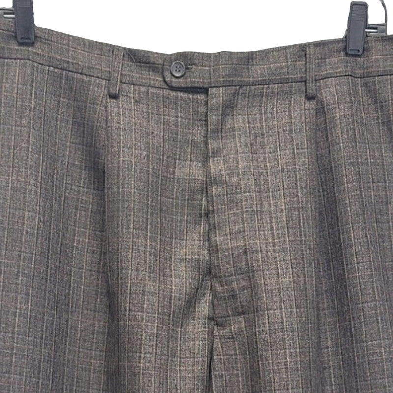 Inserch Mens 42X28 100% Polyester Plaid Flat Front Lined Hemmed Dress Pants