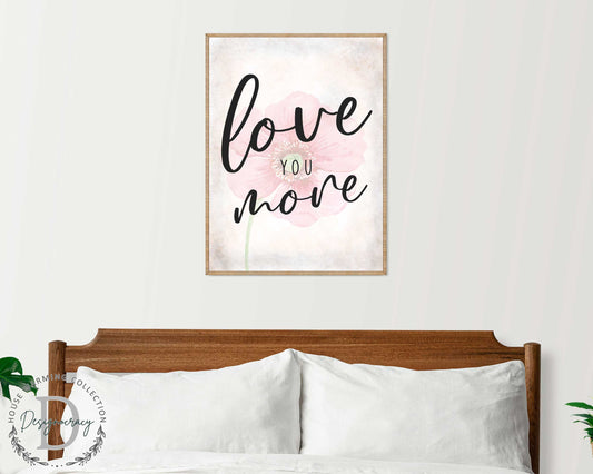 Love You More - Bedroom Wall Art - Valentines Gift - Contemporary Decor - Gift for Her - Anniversary Gift - Wall Decor - 310336-0