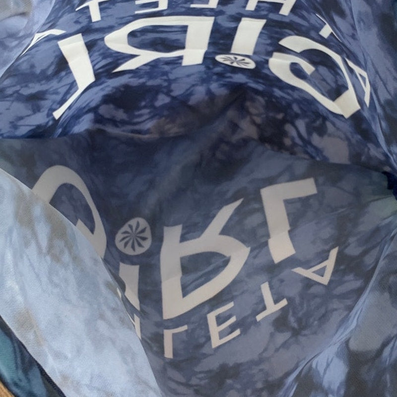 Athleta Girl Dark Blue Tie Dye 100% Polyester Drawstring Close String Backpack