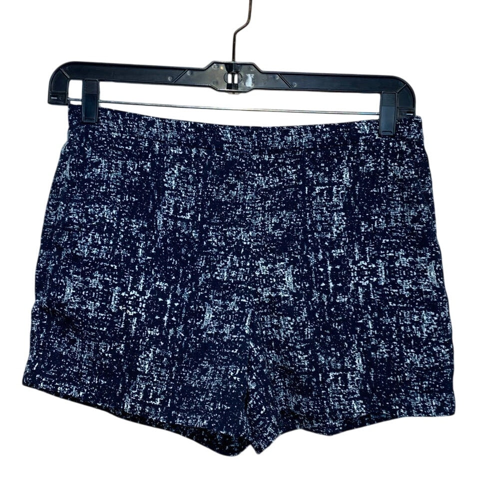 Kenar Size 8 Navy Blue White Polyester Blend Short Shorts w Side & Back Pockets