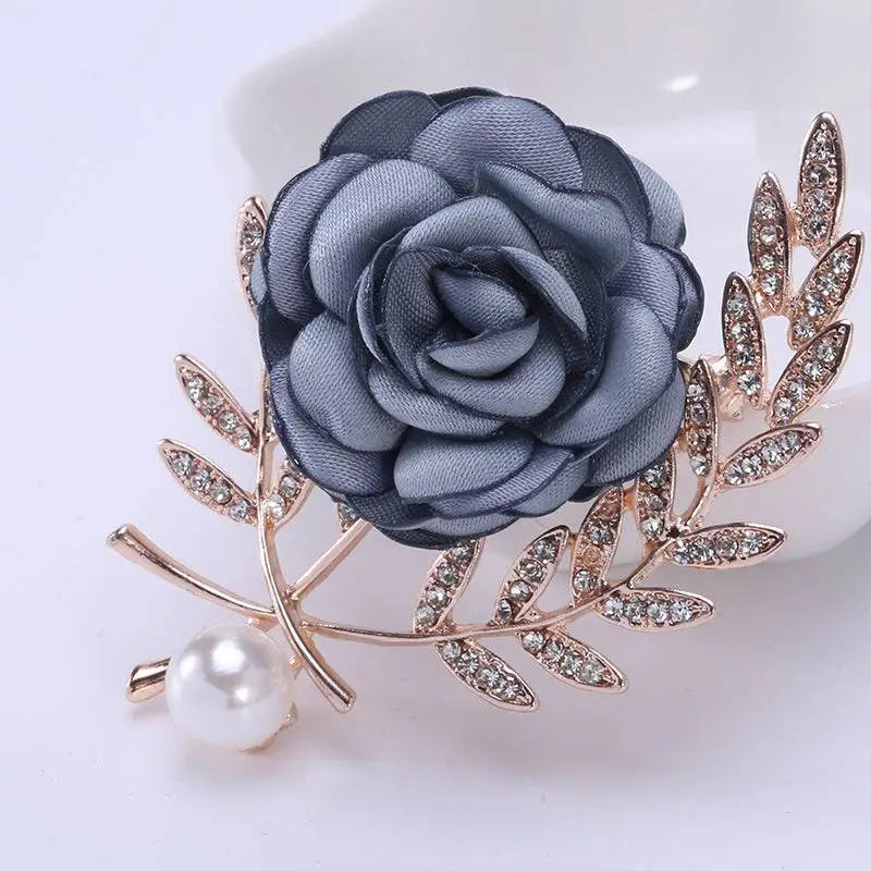 Fabric Flower Lady Temperamental Pin Floral Brooch Set
