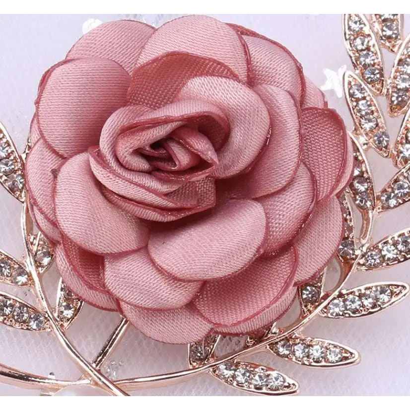 Fabric Flower Lady Temperamental Pin Floral Brooch Set