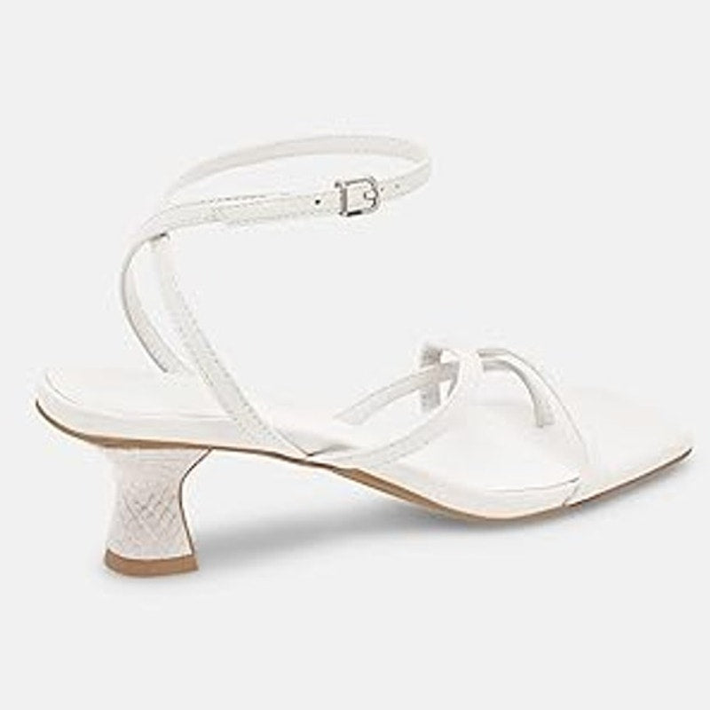 Juliet Holy Womens Size 8 White Open Toe 2.5" Heel Ankle Strap Sandal Shoes