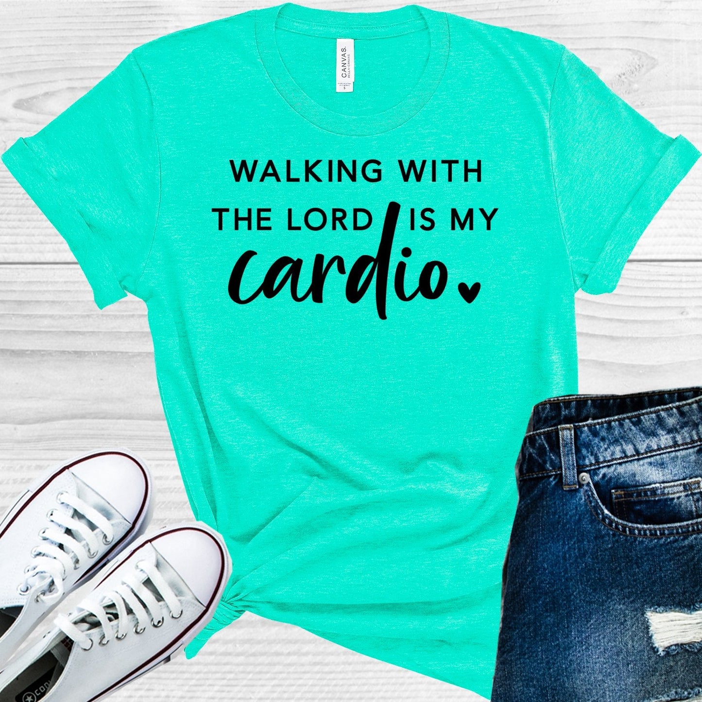 Walking With the Lord is My Cardio Graphic Tee