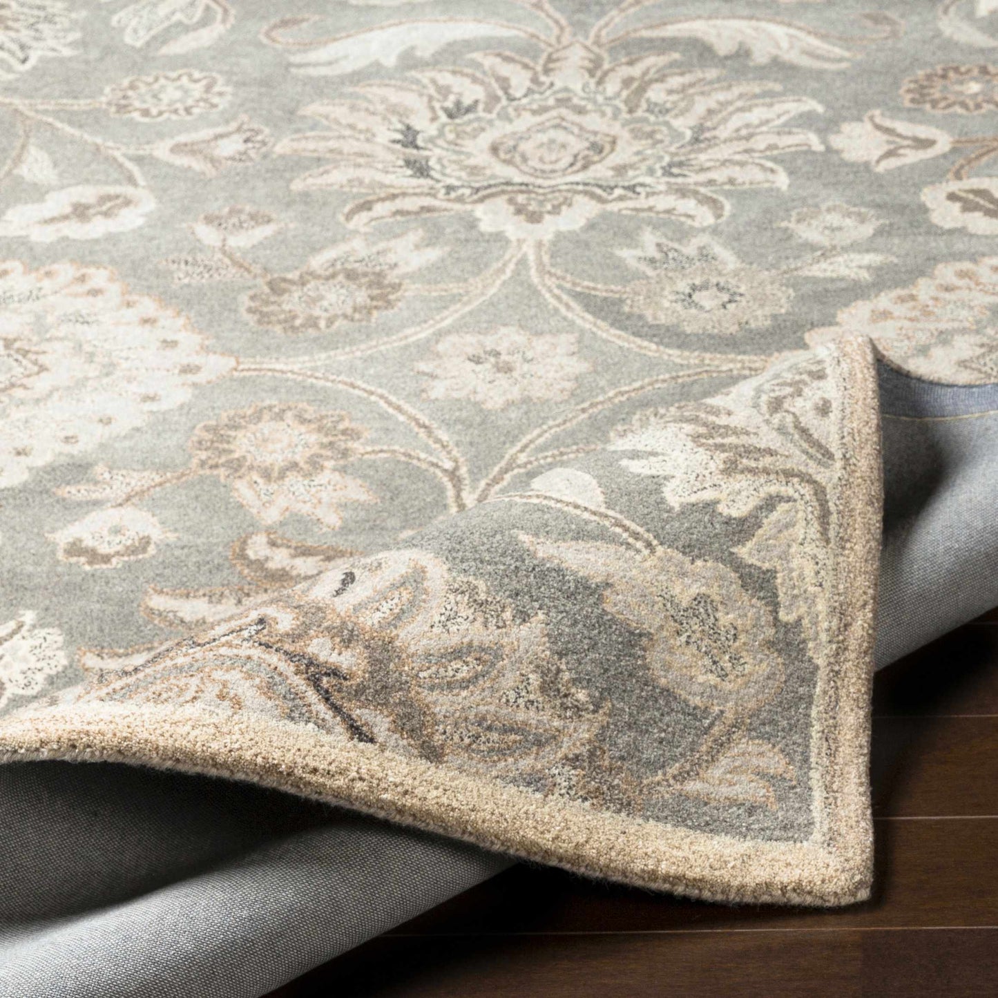 Conesus 1195 Hand Tufted Ivory & Taupe Wool Rug-4