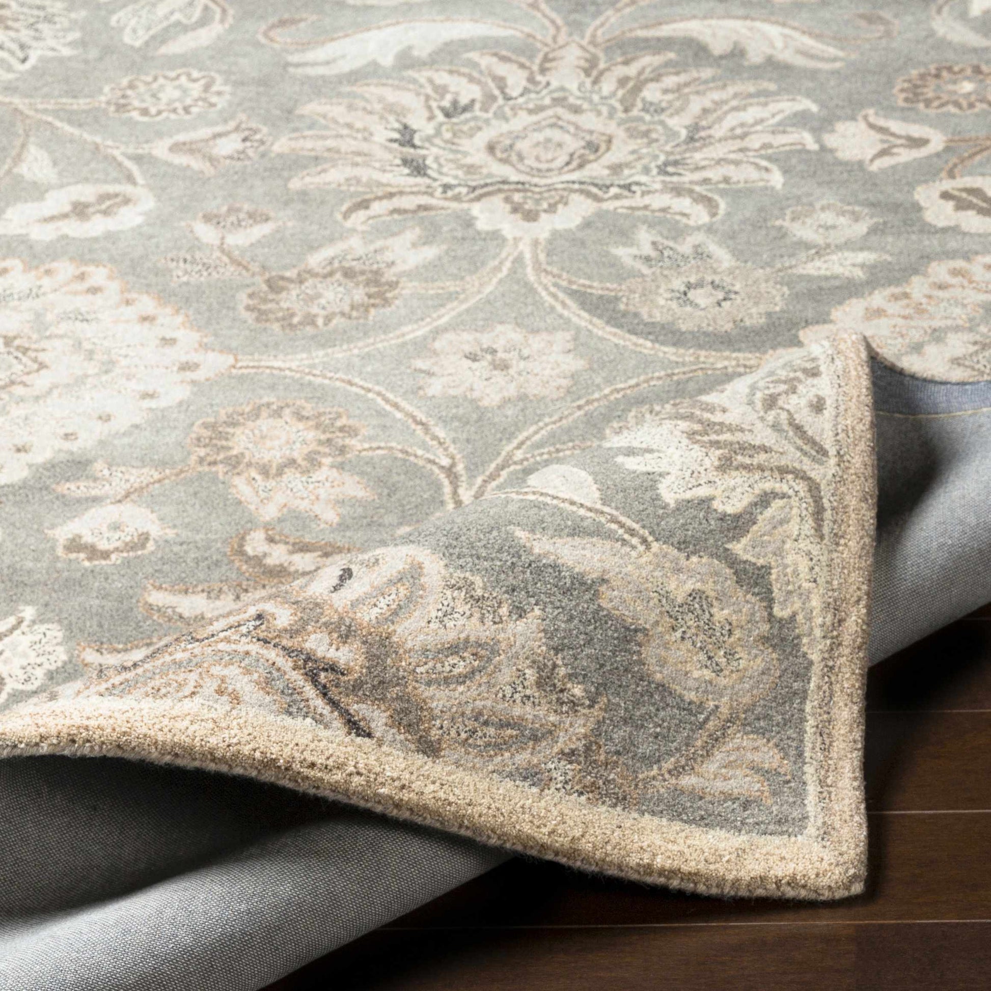 Conesus 1195 Hand Tufted Ivory & Taupe Wool Rug-4
