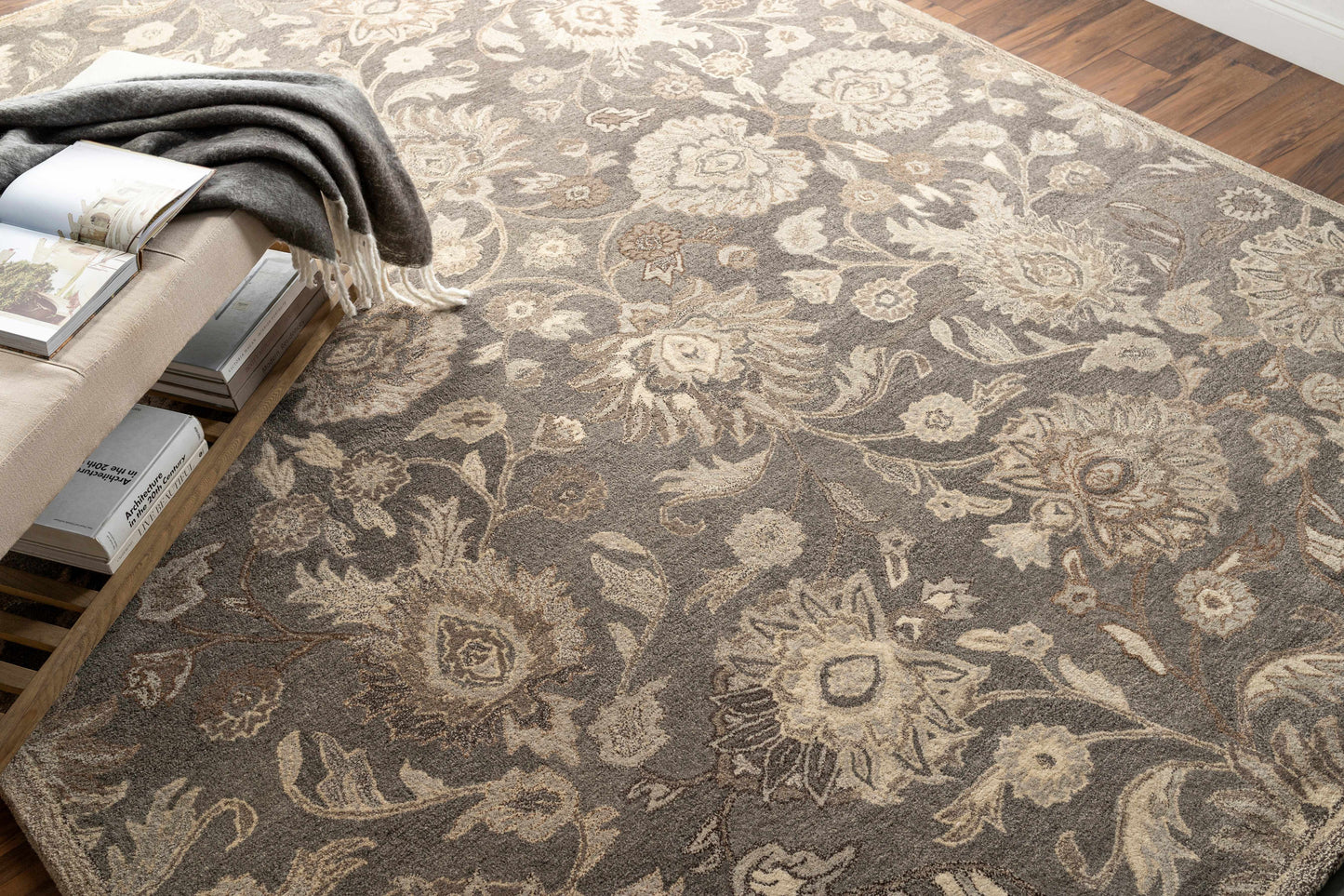 Conesus 1195 Hand Tufted Ivory & Taupe Wool Rug-2