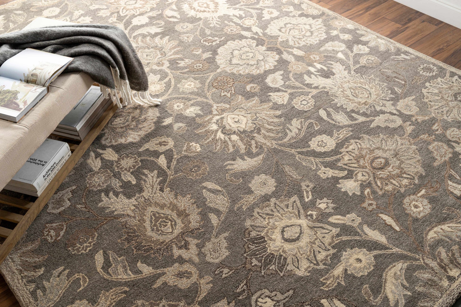 Conesus 1195 Hand Tufted Ivory & Taupe Wool Rug-2