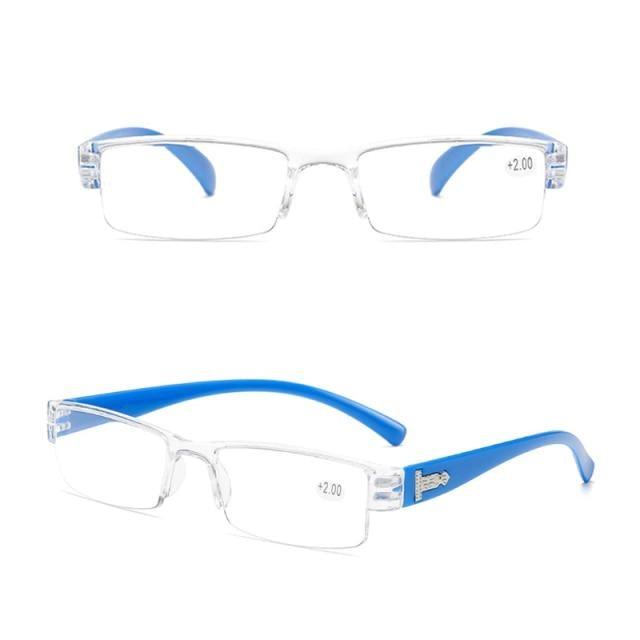 Fashion Reading Glasses Men Women Clear Lens Half Frame Presbyopic Eyewear For Reader Computer Reading Glasses For Women And Men Fashion Rectangle Eyewear Frame