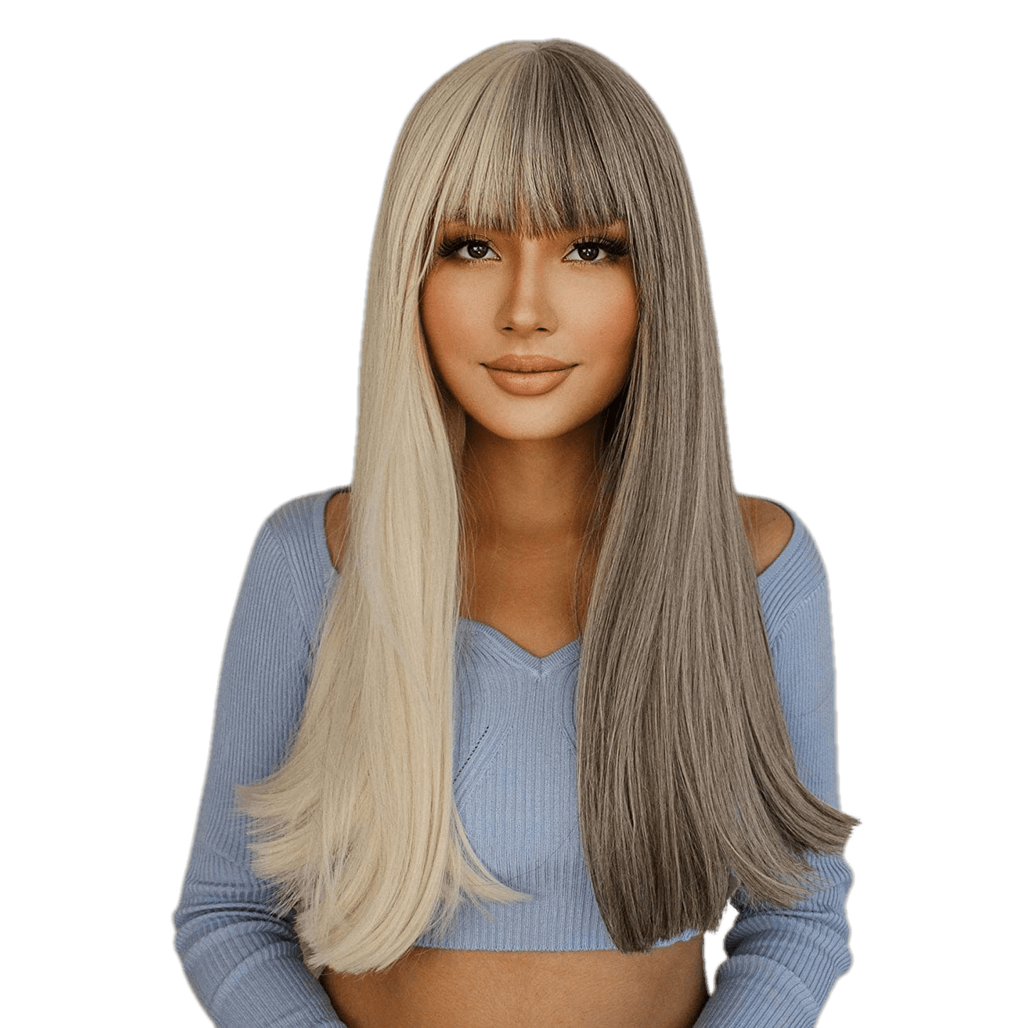 Fashion wigs straight with bangs