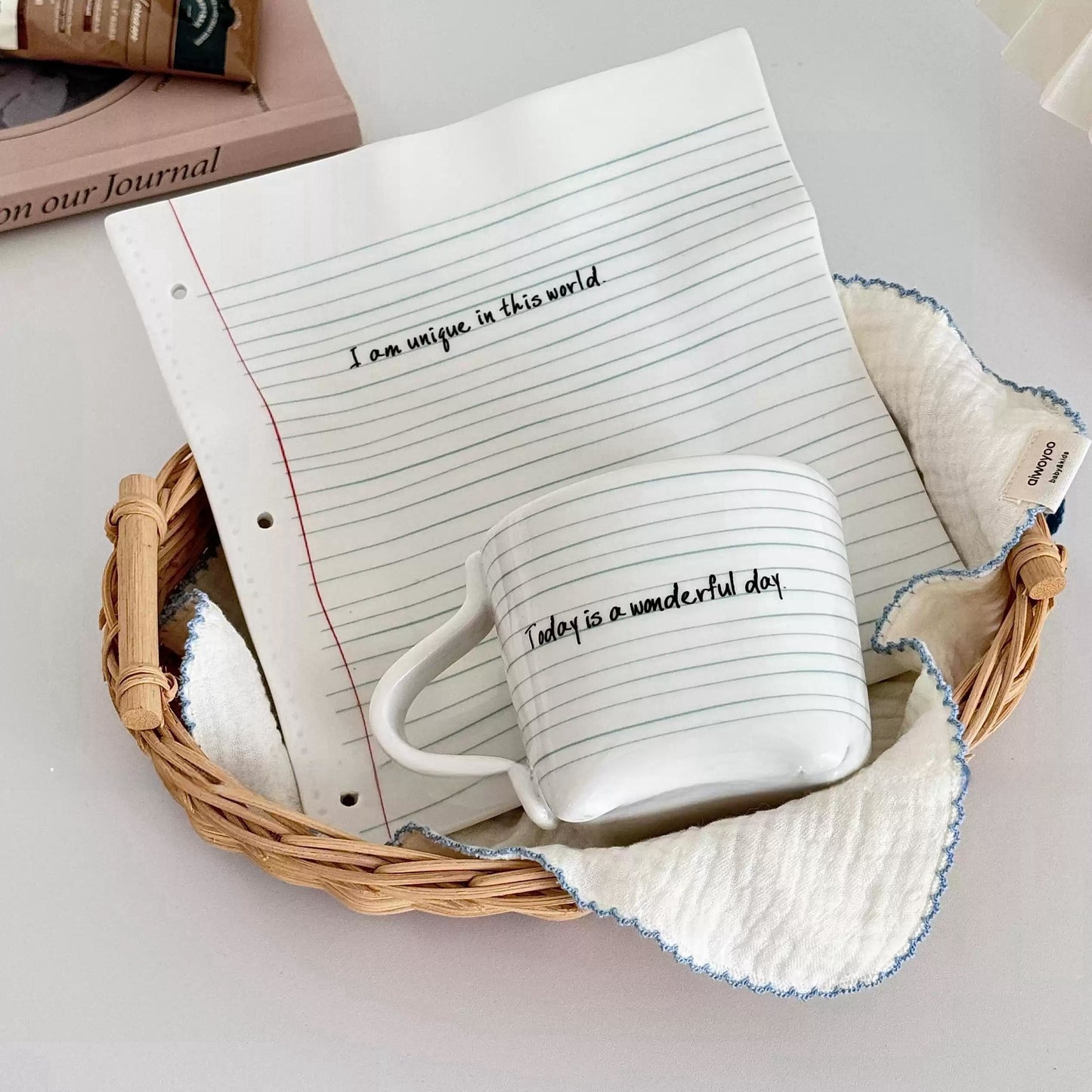Notebook Ceramic Cup Plate-0