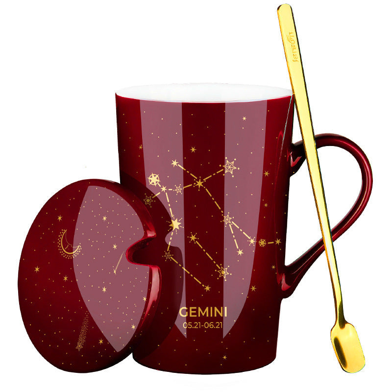 Gift Box With Lid Spoon Milk Coffee Cup