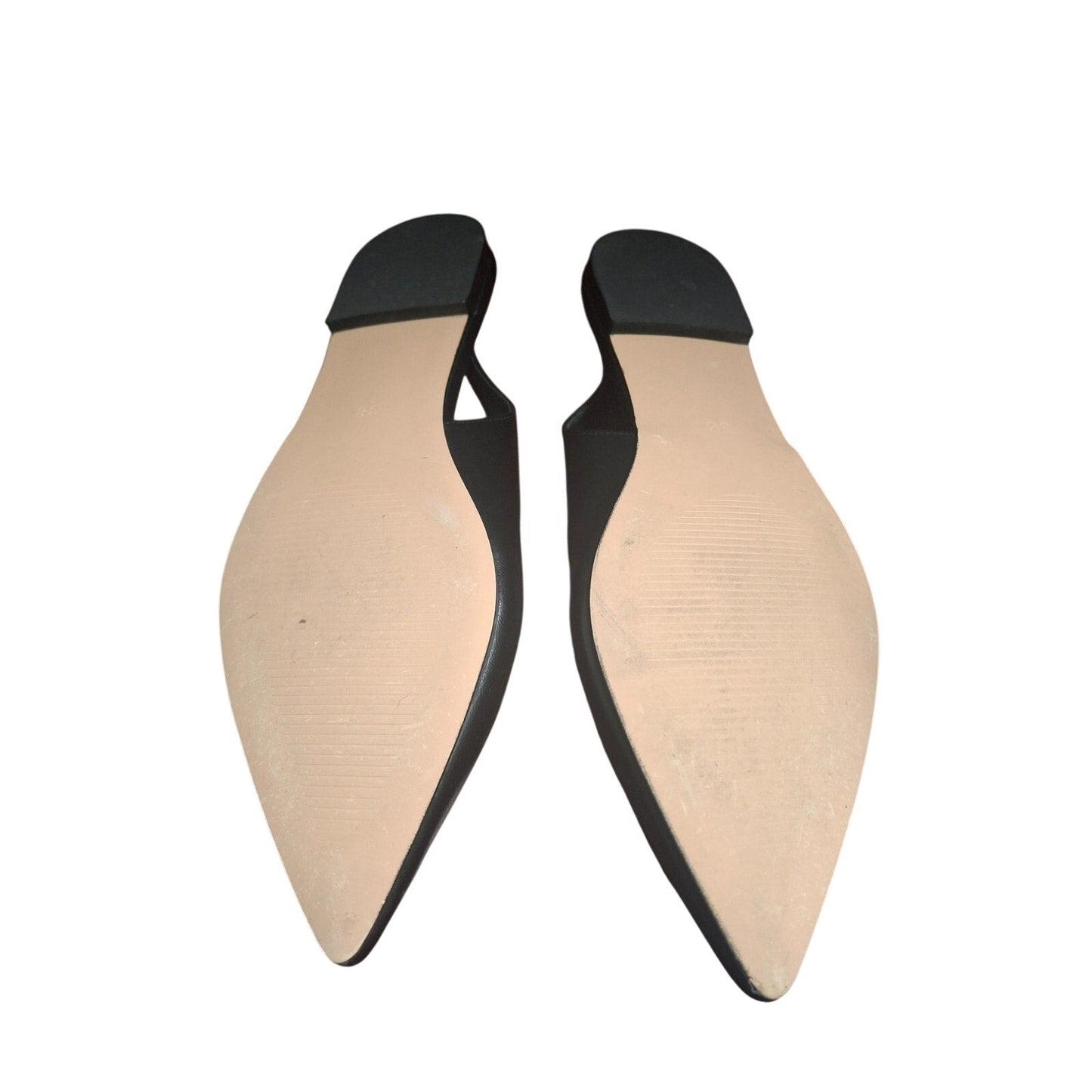 GroupSky Womens Size 7.5 Black Flats Slingback Slide On Closed Pointed Toe Shoes