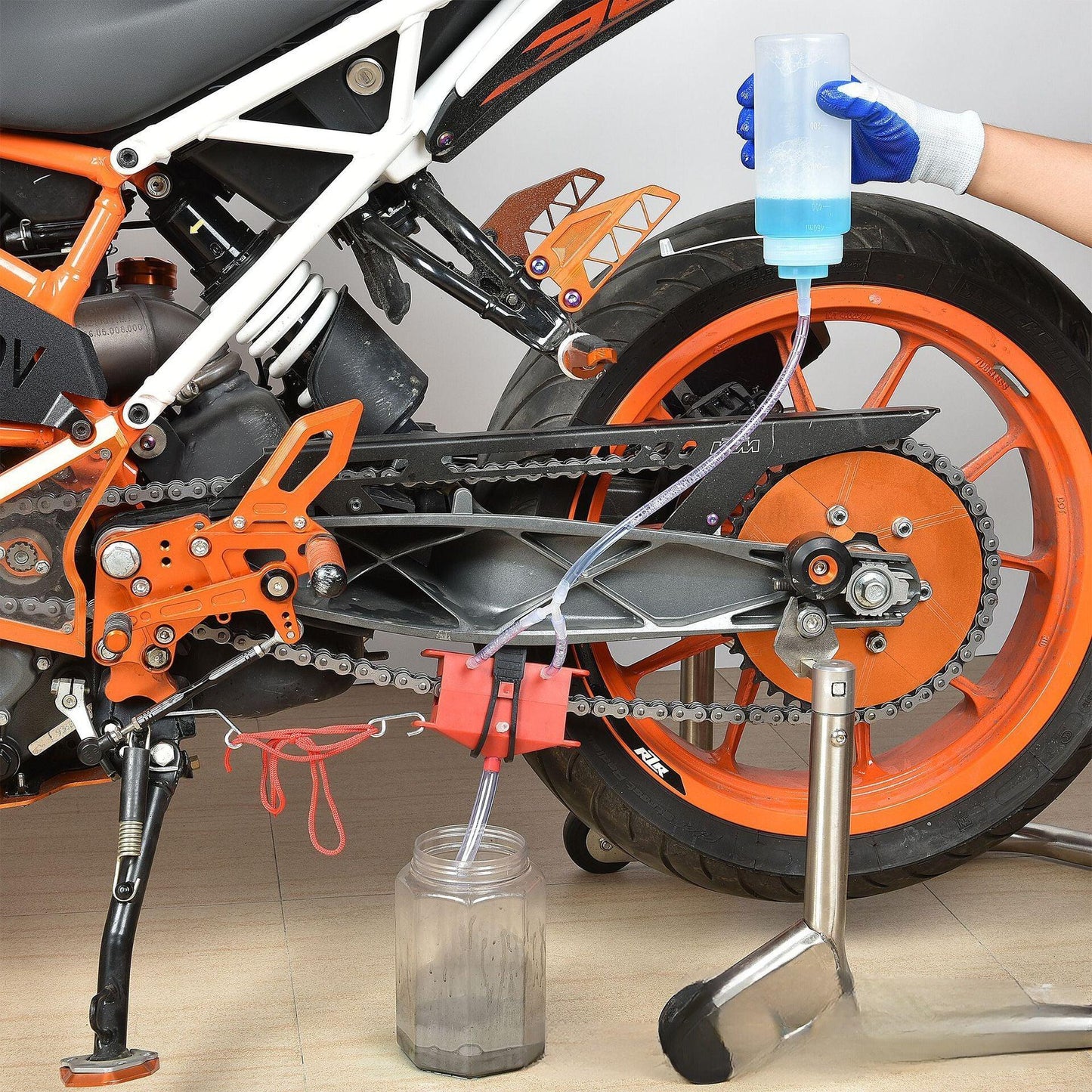 Motorcycle Chain Cleaning and Maintenance Tool