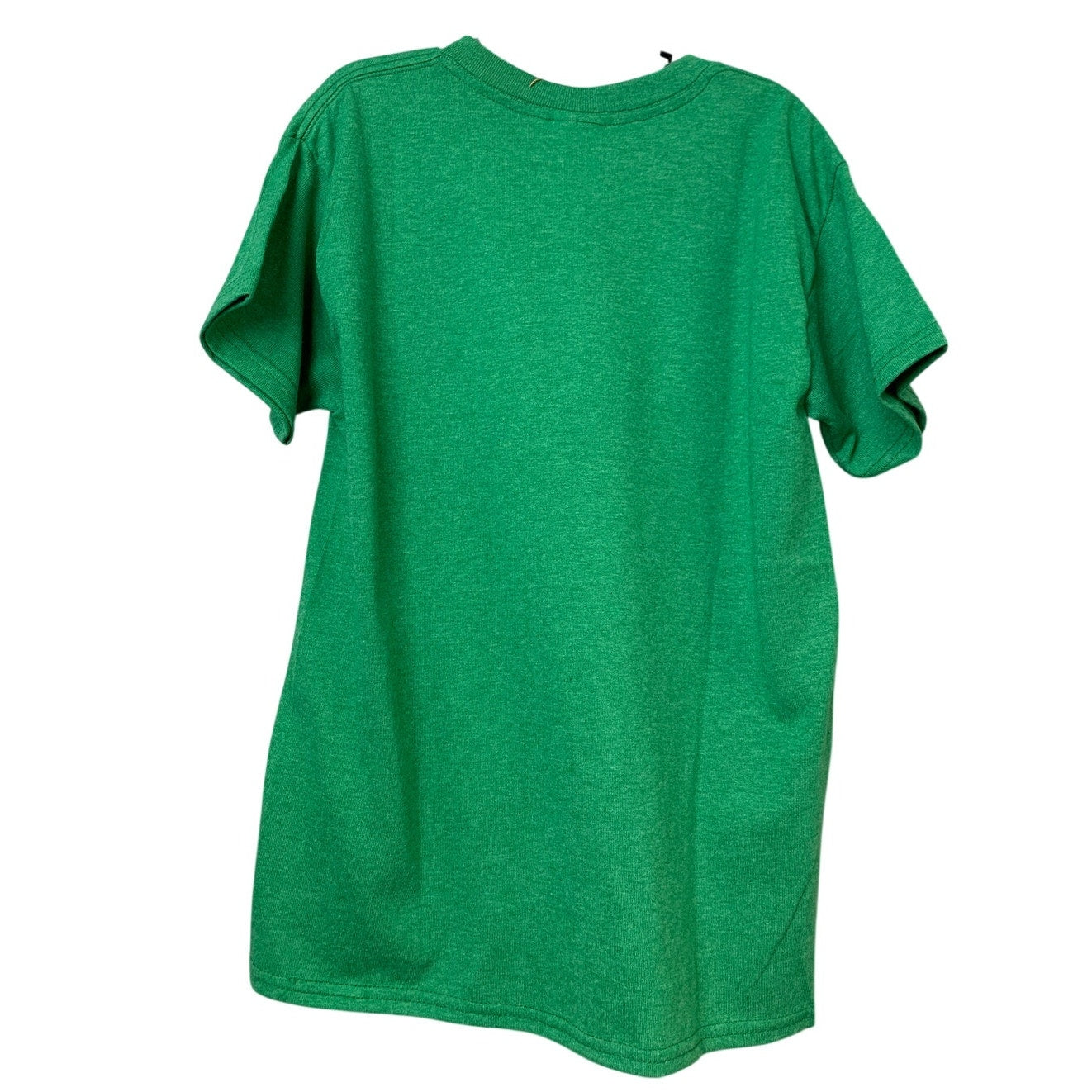New Hand Printed Youth Medium Green Save The Planet Earth Crew Neck Tee Shirt