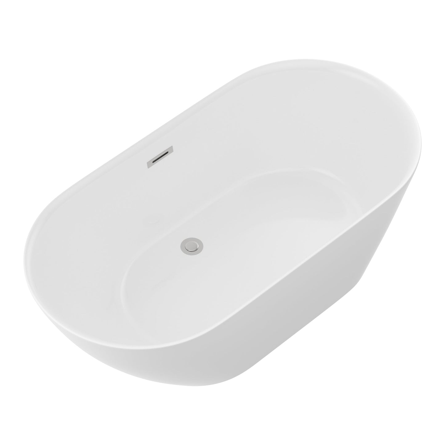 59" Acrylic Freestanding Bathtub Stand Alone Soaker Tub