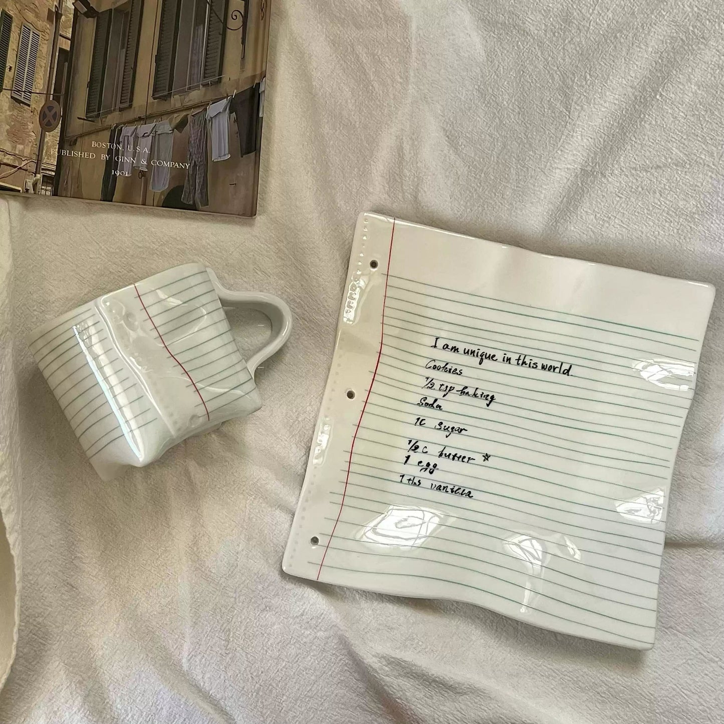 Notebook Ceramic Cup Plate-1