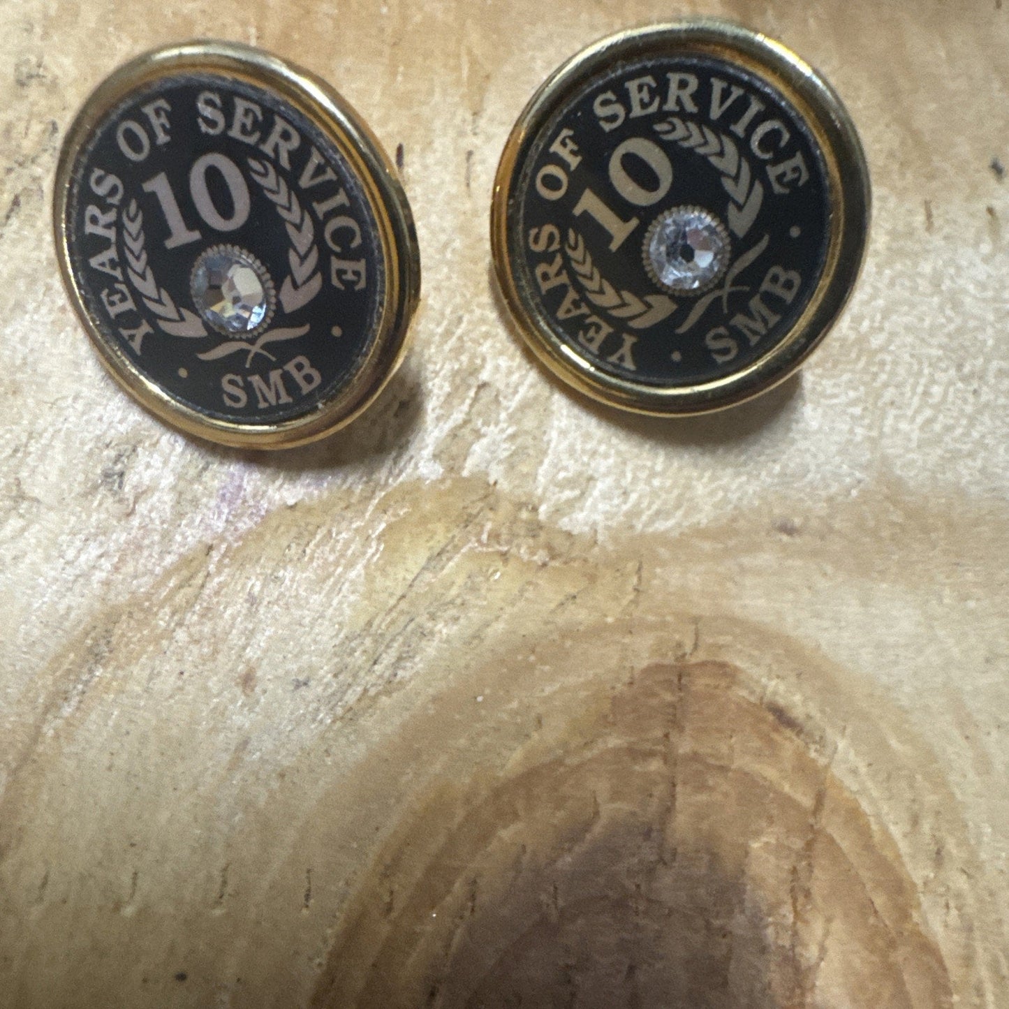 Set 8 of Years of Service Employee Award Pins 10 20 45 Year Gold Tone SMB