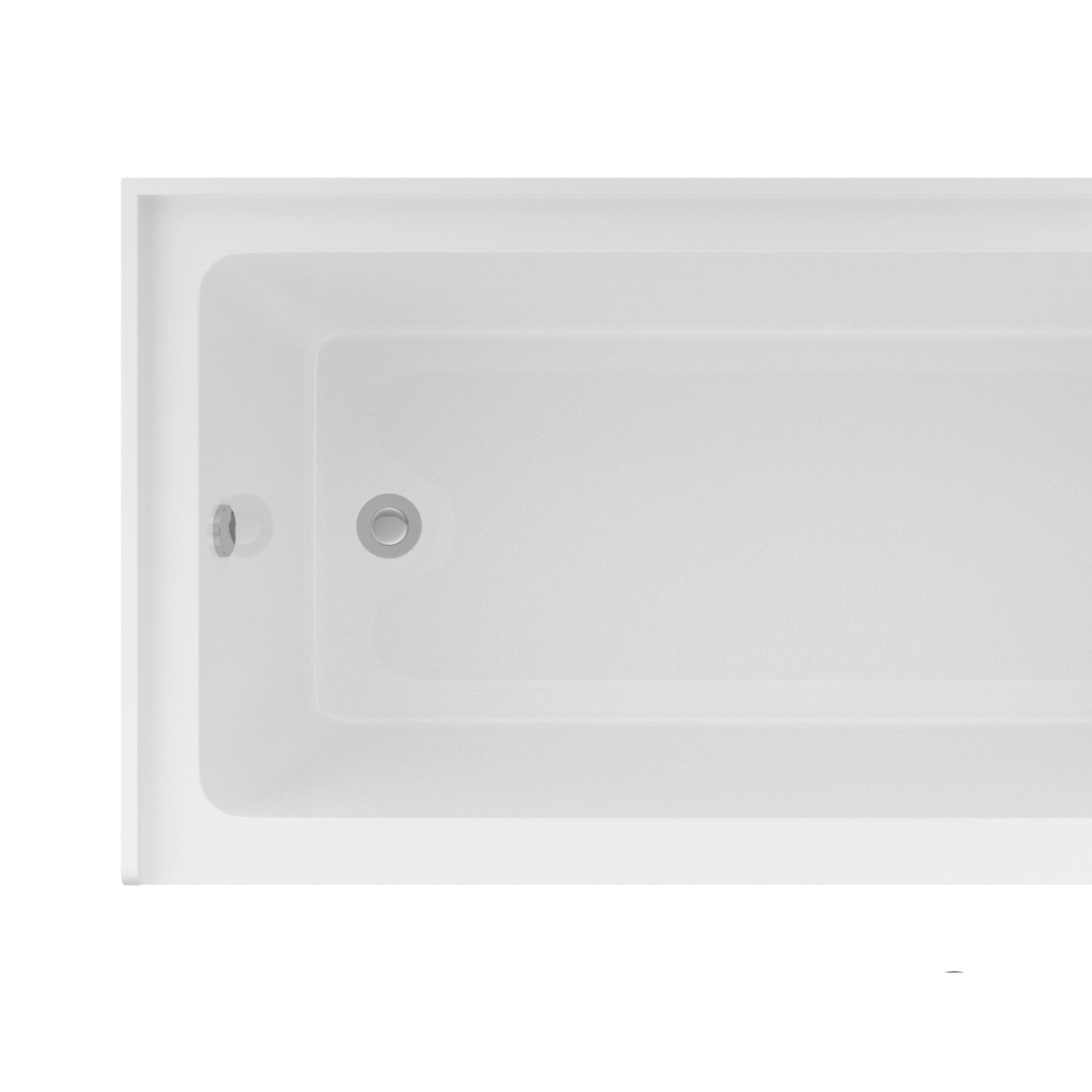 60" Acrylic Alcove Soaking Bathtub with Skirt - Glossy
