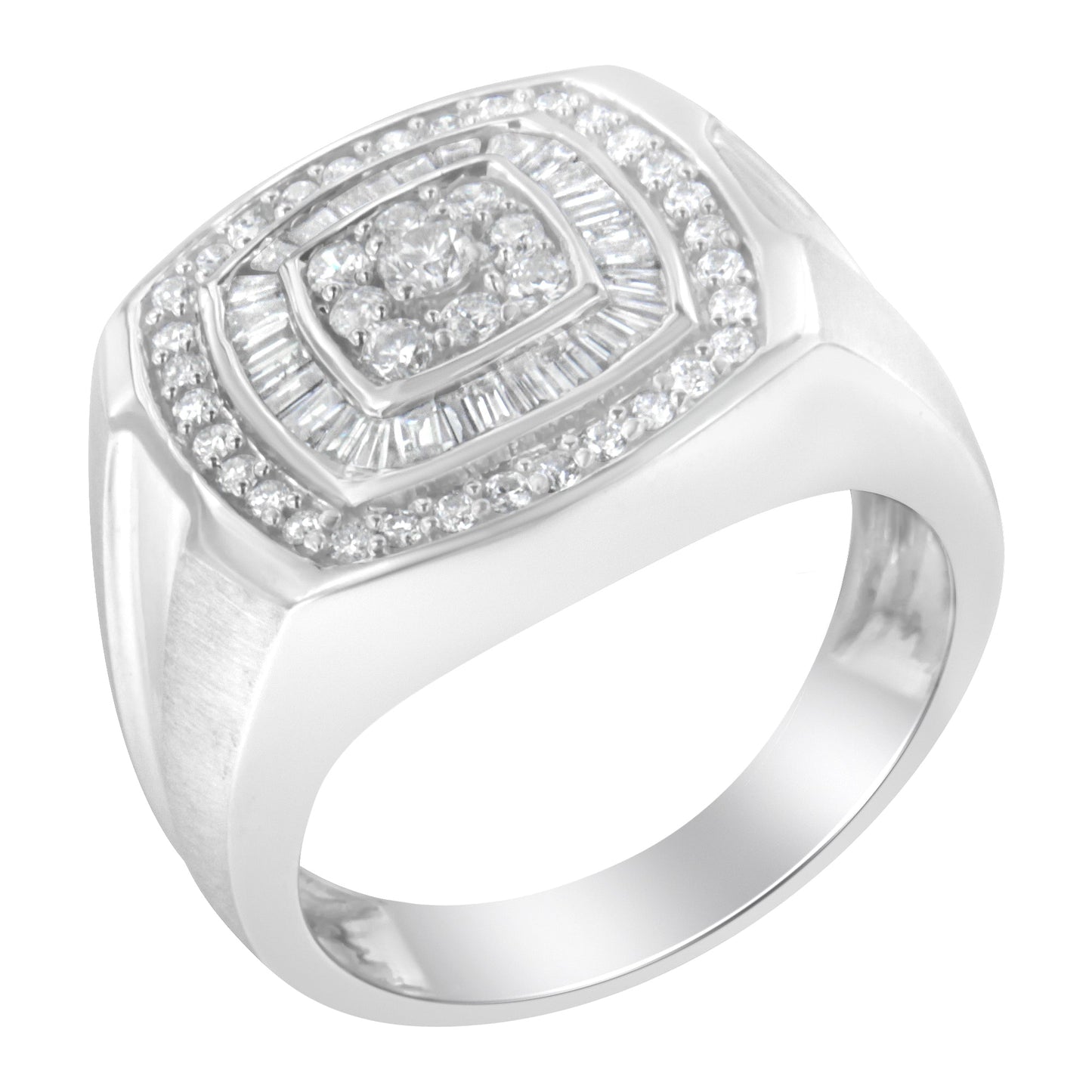 14K White Gold Men's Diamond Band Ring (1 cttw, H-I Color, SI1-SI2 Clarity)