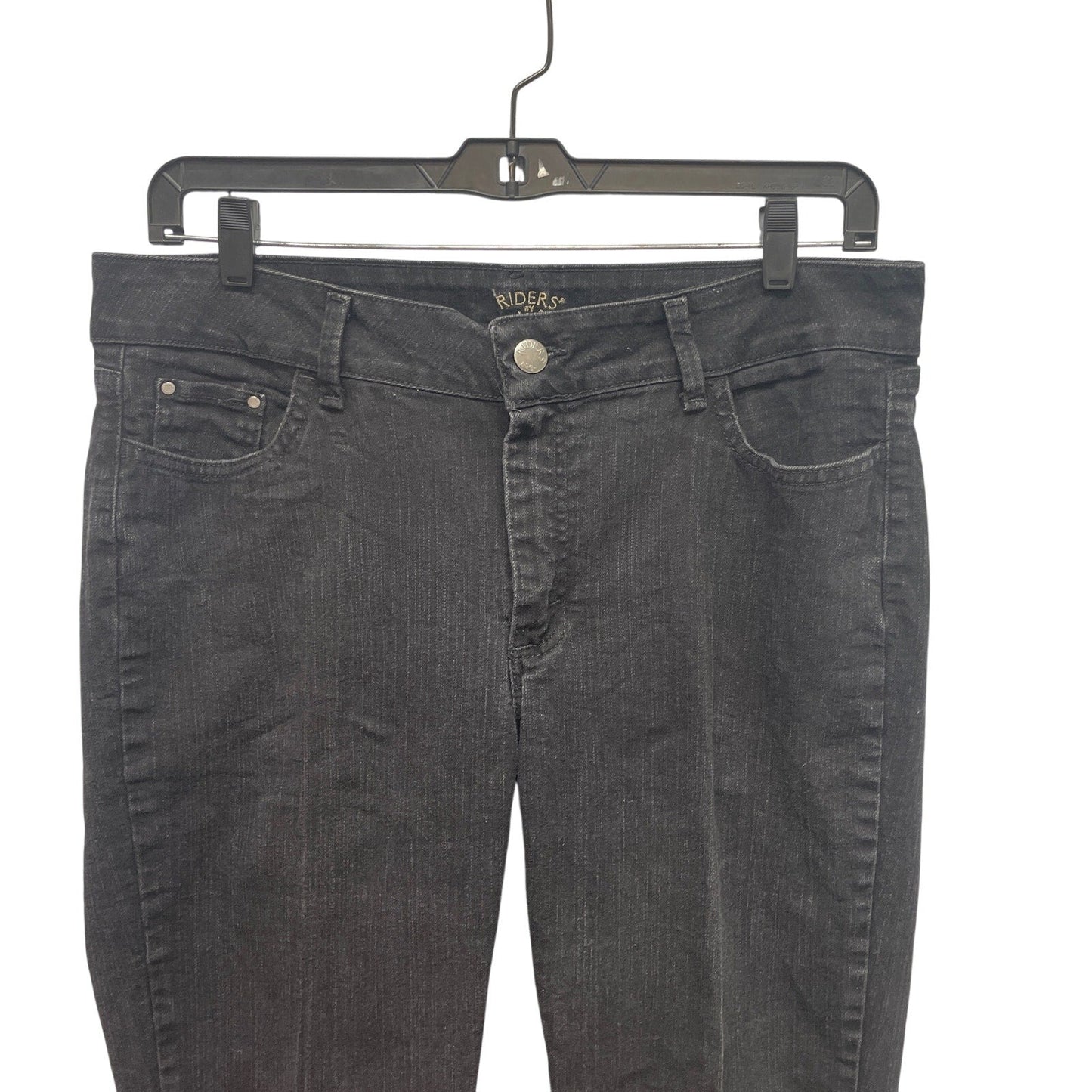 Riders by Lee Womens Size 16L Black Straight Leg Stretch Cotton Denim Jeans