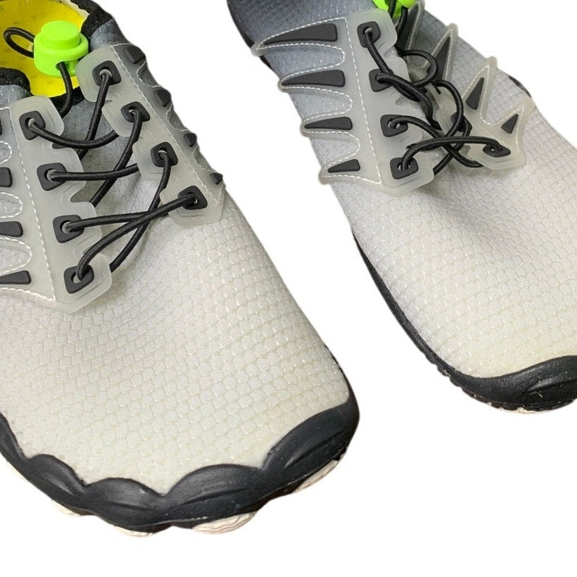 Mens Size 7 Womens 9 Black Gray Non Slip Adjustable Lace Up Aqua Water Shoes
